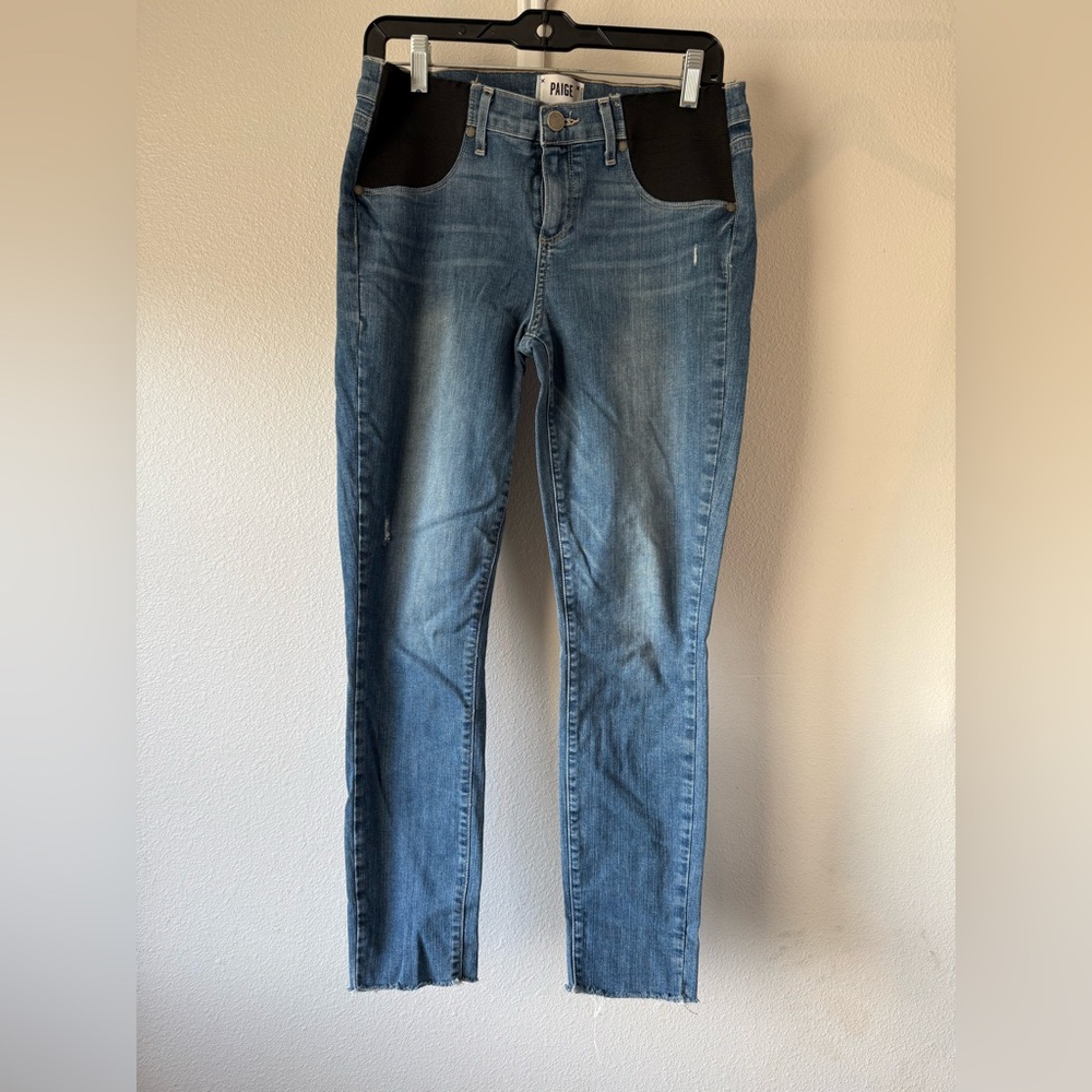 PAIGE Blue Skinny Jeans with Maternity Panels